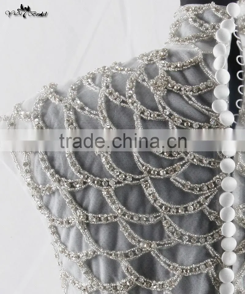 RSW907 Detachable Illustion Neckline Sexy Strapless See-Through Embroidery Designs For Mermaid Wedding Dress