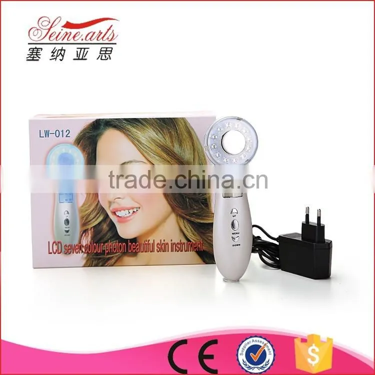 LCD Seven Color Ultrasonic Face lift Beautiful Skin Instrument LW-012