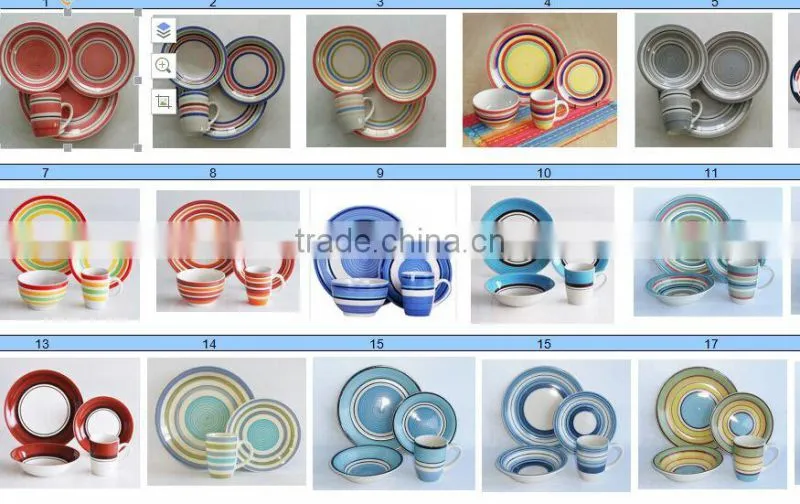 Wholesale ceramic hand printed dinner set with low price made in china