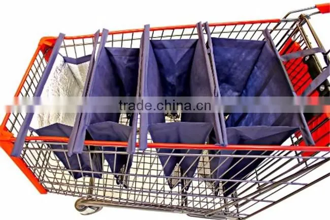 Insulated conveniently detachable shopping cart bag