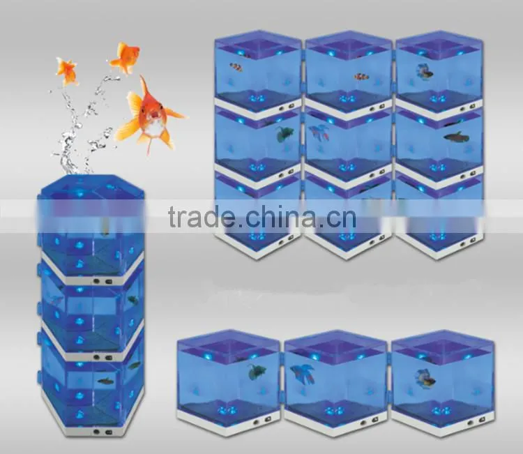 Night Aquarium Fish Tank with LED for Home Office Decoration