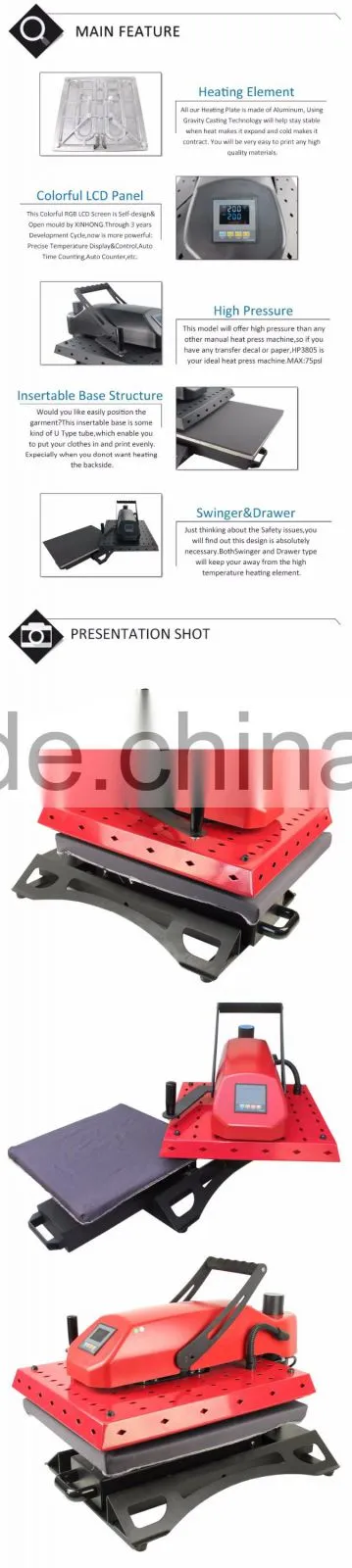 Digital Control Printing Heat Press Machine For T Shirt Sublimation
