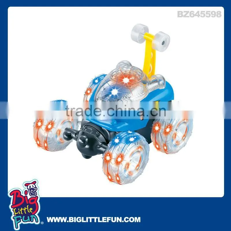 Flip stunt car remote control toy with flashing light