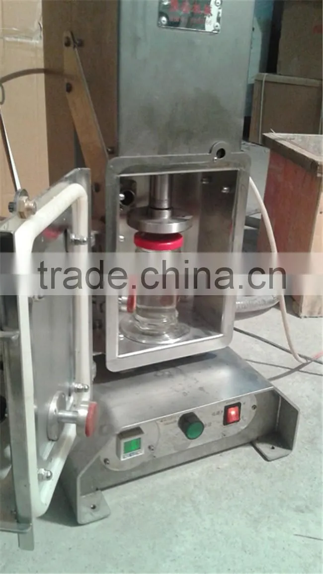 Semi-automatic vacuum glass jar capping sealing machine