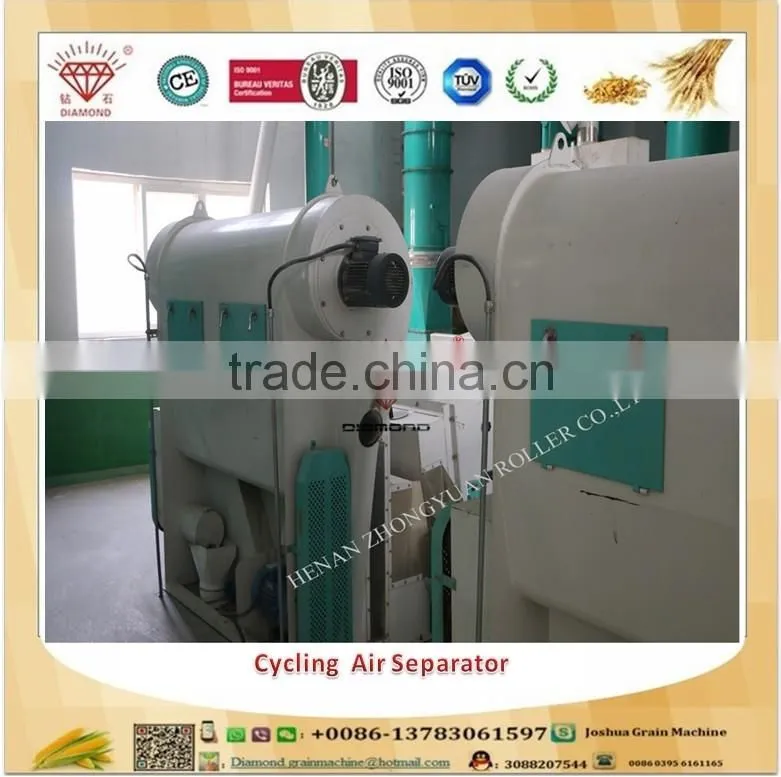 Wide usage flour mill removing light impurities cycling air separator
