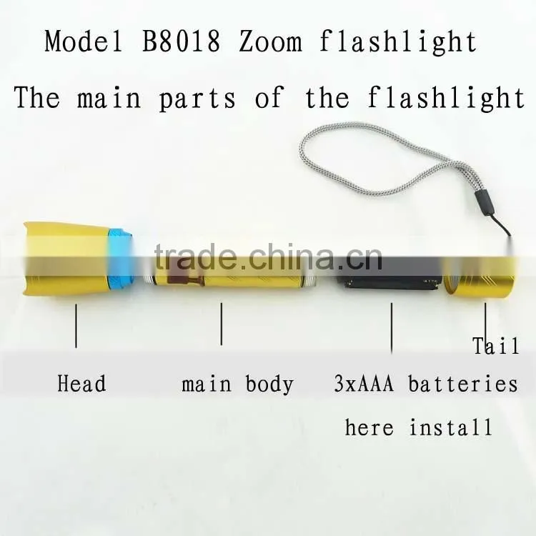 tactical LED flashlight zoom flashlight