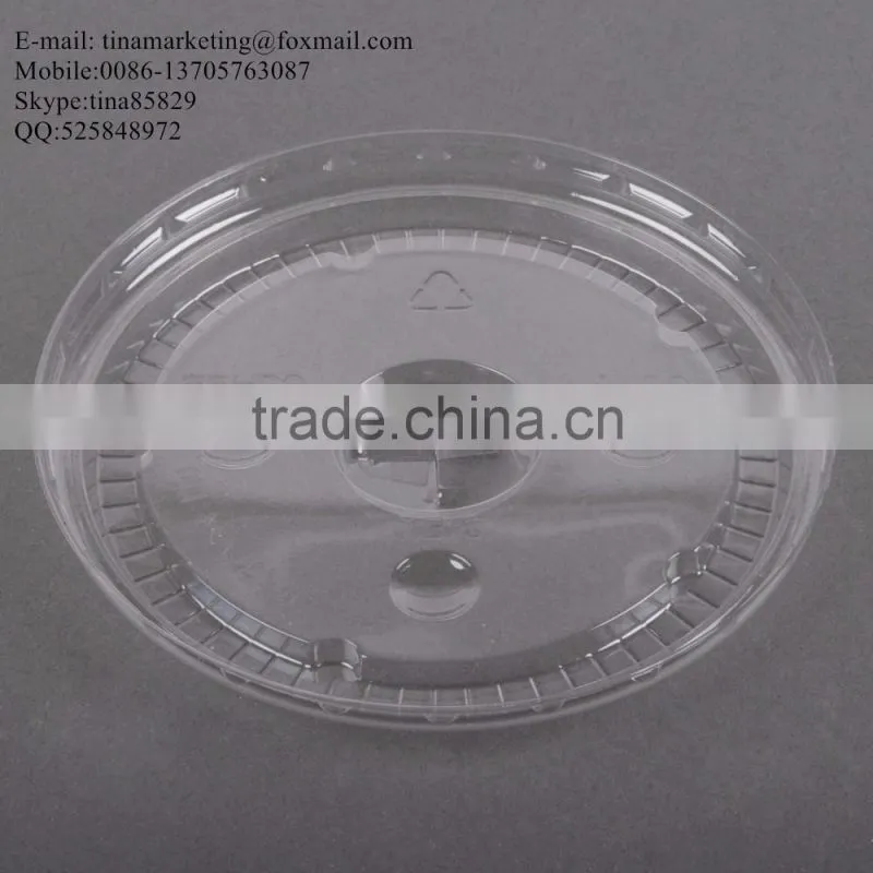 Clear Flat PS Material Lid for 16/20/24 oz. Plastic Lemonade Cup