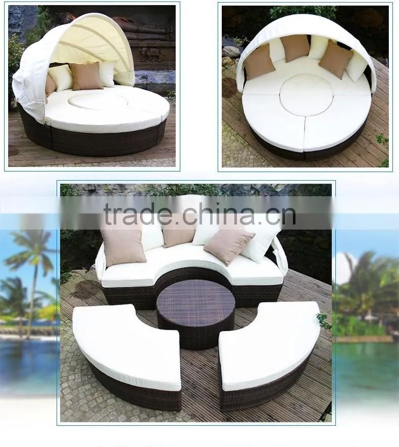 YH-8039B Rattan Sofa Bed Product Rattan Round Outdoor Furniture