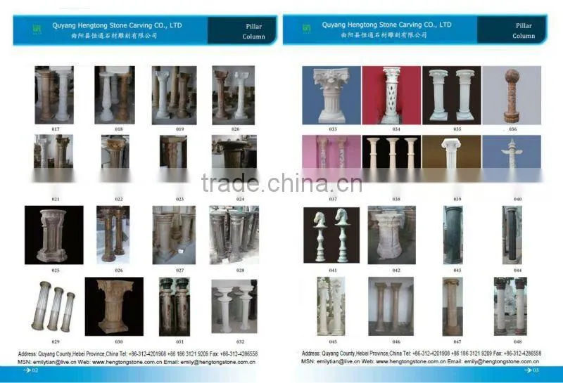 Hand carved Carved Yellow Marble Roman Pillar Design