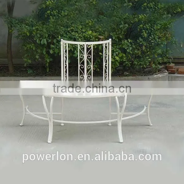 Powerlon fabulous wrought iron half round tree bench