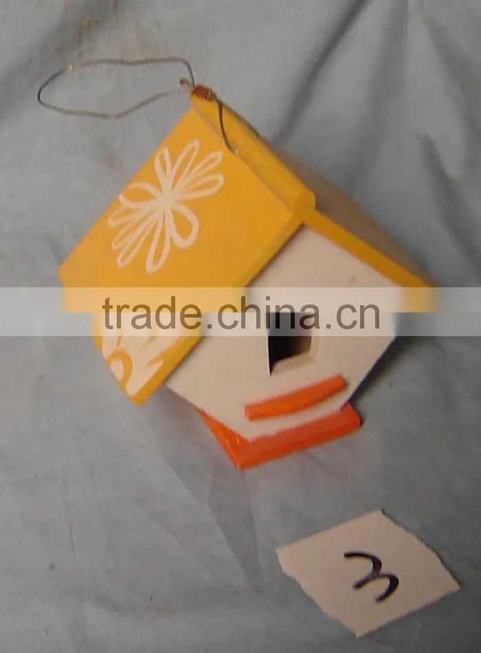 Miniature wood crafts housesbird feeder , cheap wooden bird house and feeders, wholesale pine wood bird house with hanging