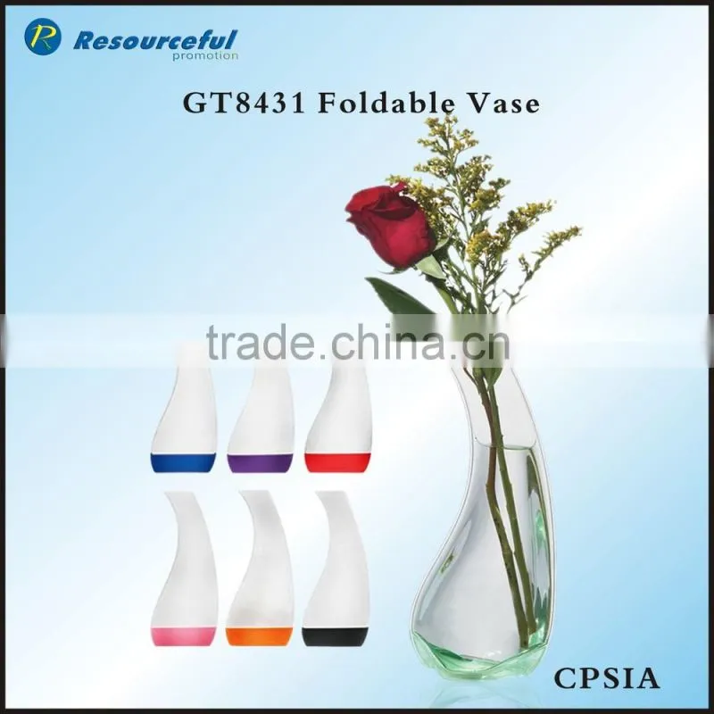 best promotion pvc flower vase,folding plastic flower vase