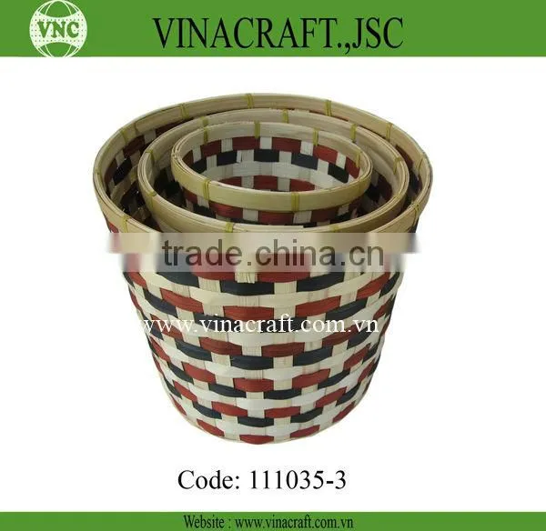 Hot sales bamboo waste basket in corlor for kitchen