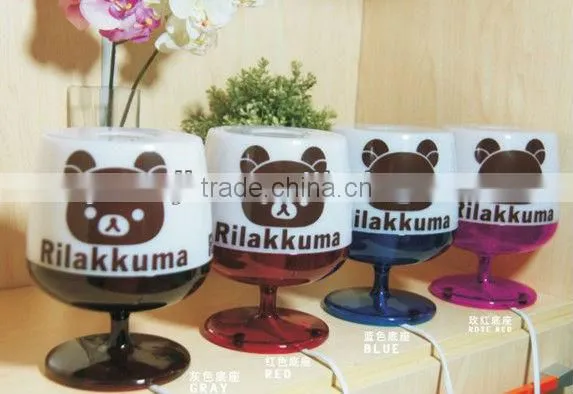 fashion Bear pattern red wine glass night light / lamp