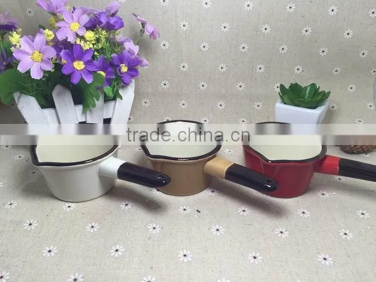 Stocked korean style colorful yellow high ceramic soup pot