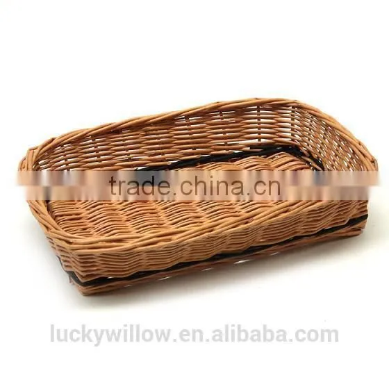 Harmless wicker food diaplay basket display tray