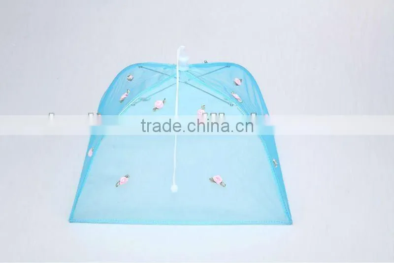 high quality unfoldable food cover,fixed food cover with flower