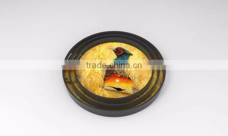 Rectangular lacquer tray with many patterns, made in Vietnam