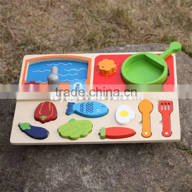 New design preschool play food wooden toy kitchen accessories for kids W10B187