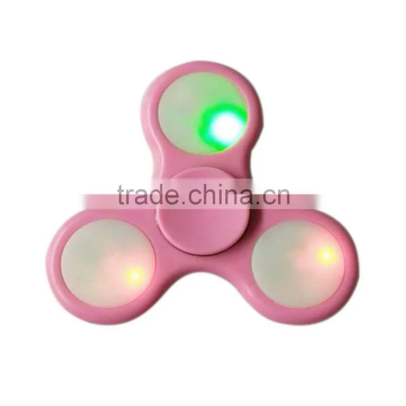 2017 Shine LED Hand Spinner Tri Fidget Finger Spinner EDC Spin Stress Focus Desk Toy