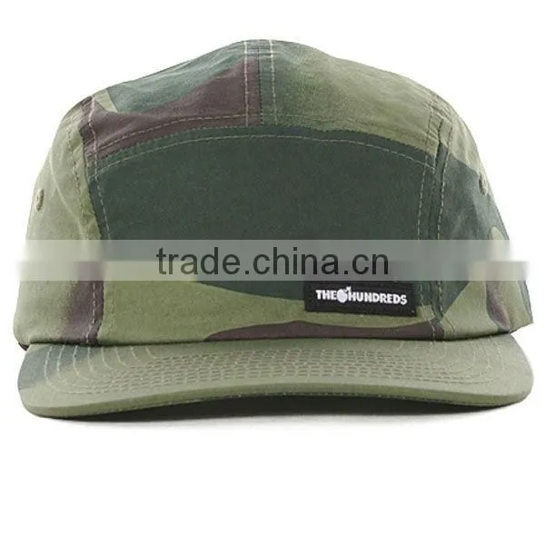 Cheap 5 panel hat and cap cotton flat brim 5 panel camo hat and cap