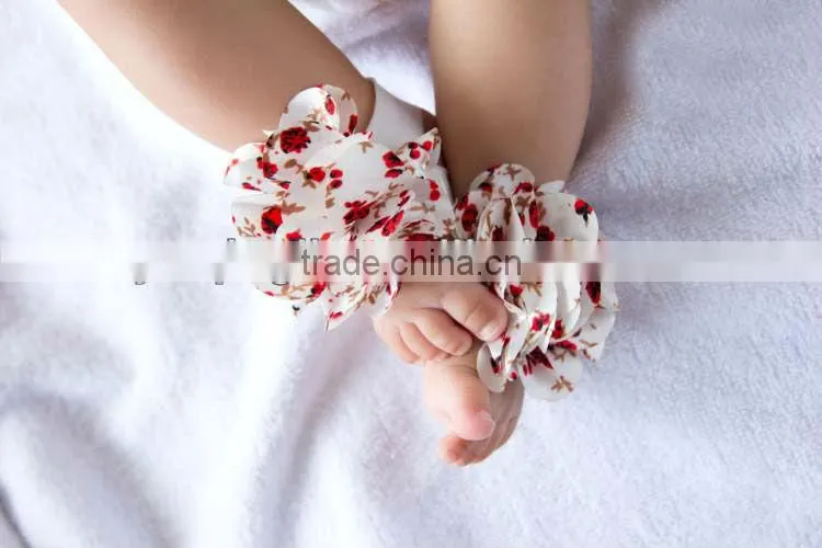 Newest Baby barefoot sandals foot flower infant Kids foot wear sandals walker shoes Barefoot Sandals