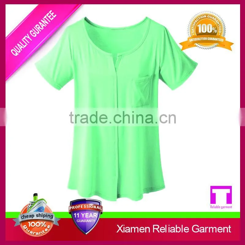Plain short sleeve safety fancy ladies t shirt