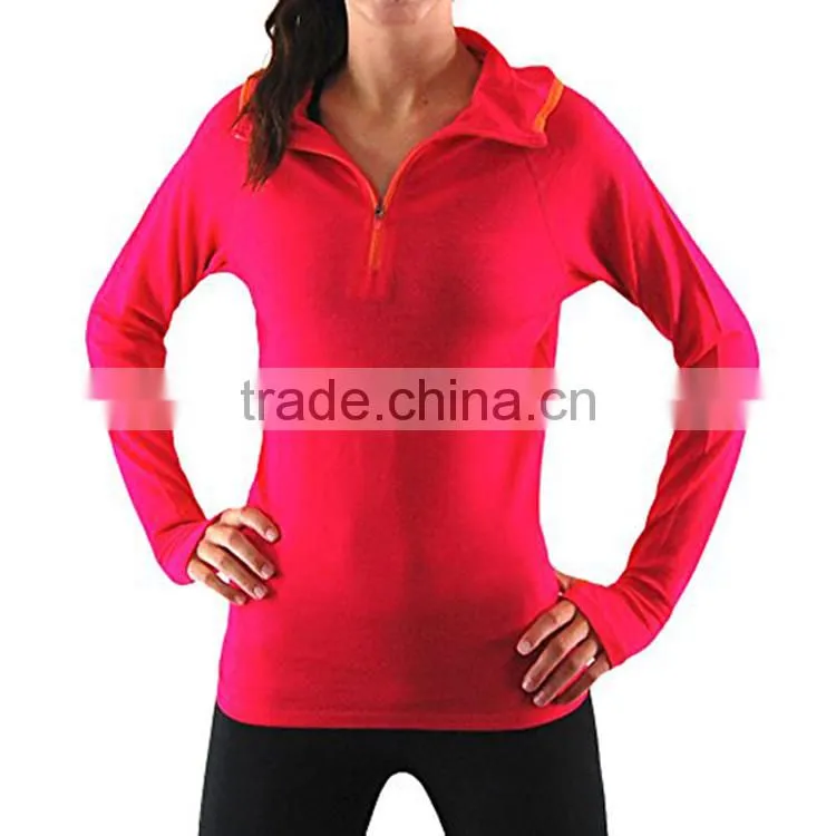 Cotton/polyester material women no hood sweatshirt