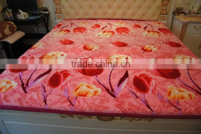 Beautiful flower print flannel blanket