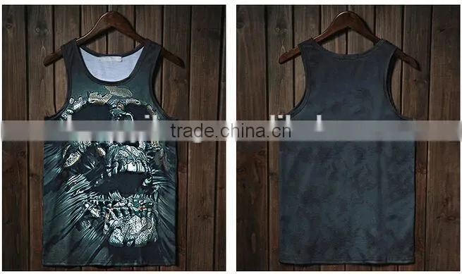 2014 oem sublimation printed men's running singlet fcustom design actory