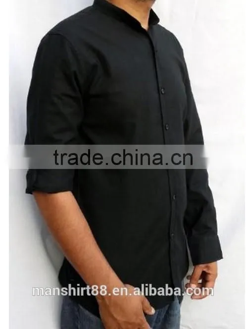 2016 mandarin collar long sleeve linen shirt for men