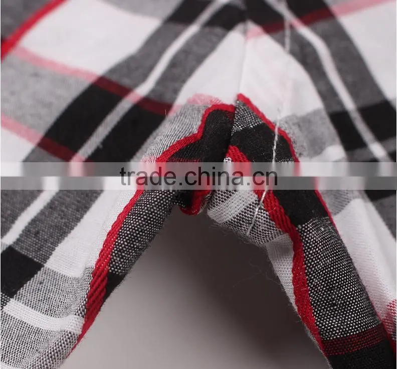 Popular Africa market short sleeve check pattern mens shirt design with customised logo for oem