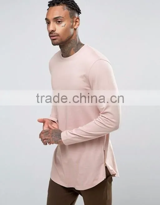 Guangzhou Shandao OEM Wholesaler Casual Summer Plain Dyed 200g 80% Cotton 20% Polyester Custom Long T Shirts