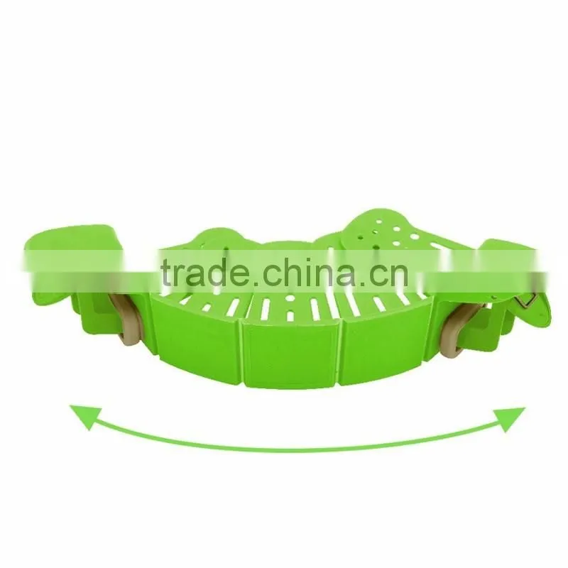 Universal Size Fit Most Pans Clip-on Green Silicone Pasta Strainer