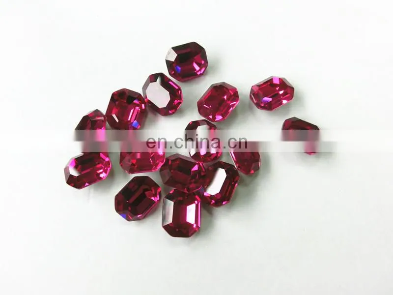 Nice Color Fuchsia Crystal Oval Fancy Loose Stone Beads
