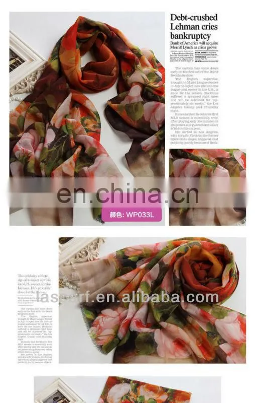 fashion digital print women wool sweden scarf
