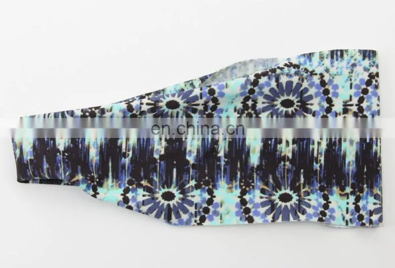 Girls fashion sports coverd elastic yoga Spandex fabric hair bands