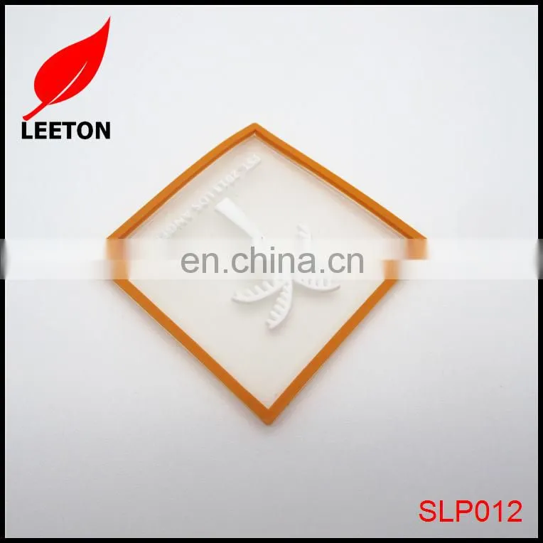 Factory custom plastic square logo badge for garment