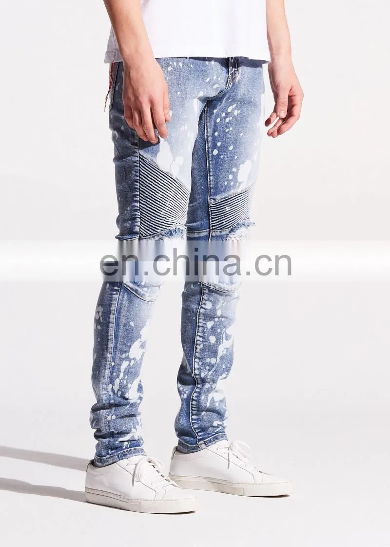 DiZNEW Custom Patchwork Unbranded Ripped Skinny Jeans For Men
