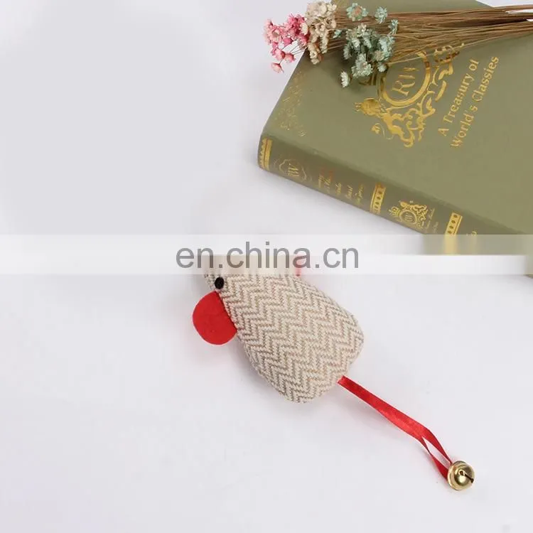Manufacturers direct sale linen squeaky pet toys cat mouse with bell