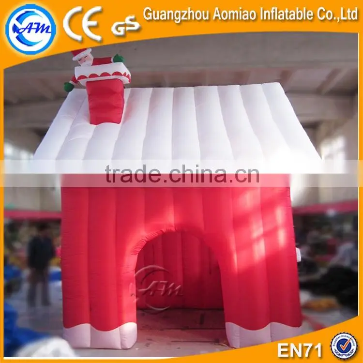 Hot sale red inflatable house inflatable christmas santa house