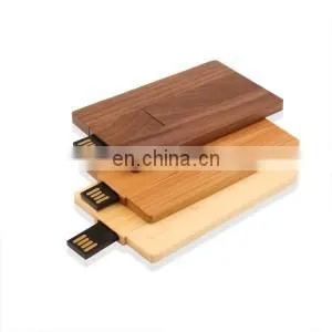 Personalized DIY LOGO Wooden Credit Card USB 2.0 Flash Drive Memory Stick For Computer
