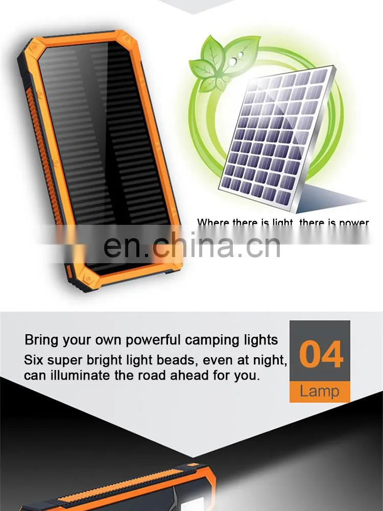 Universal Mini 1000mah Waterproof Mobile Solar PowerBank solar charger battery portable external