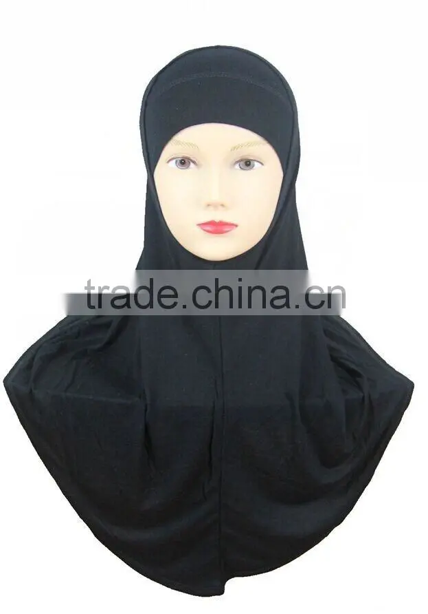 Newest high quality ISLAMIC HIJAB al amira 2pcs solid color softy mercerized cotton MUSLIM HIJAB