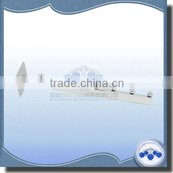 Metal chrome wall-mounted display hook for store fixtures