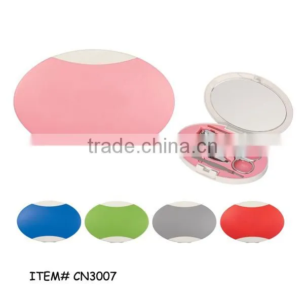Plastic case with mirror cordless manicure set