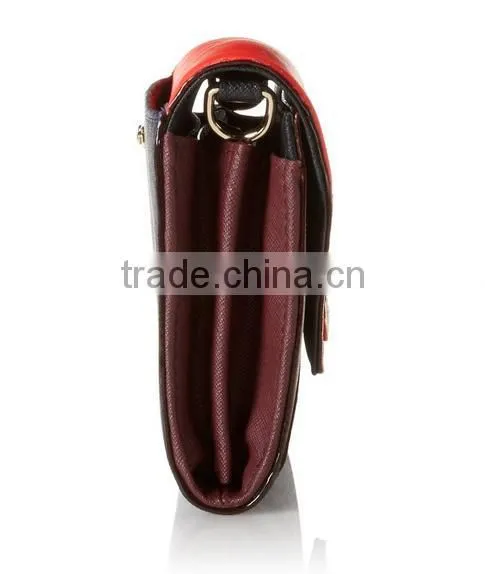 saffiano leather ladies envelope clutch wallet crossbody wallet bag with shoulder chain