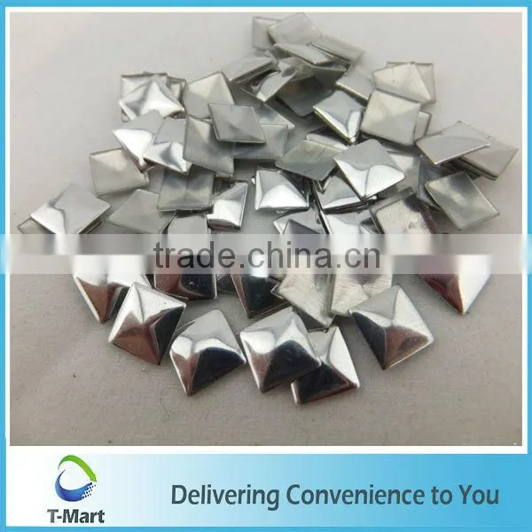 silver Iron on pyramid studs for clothes