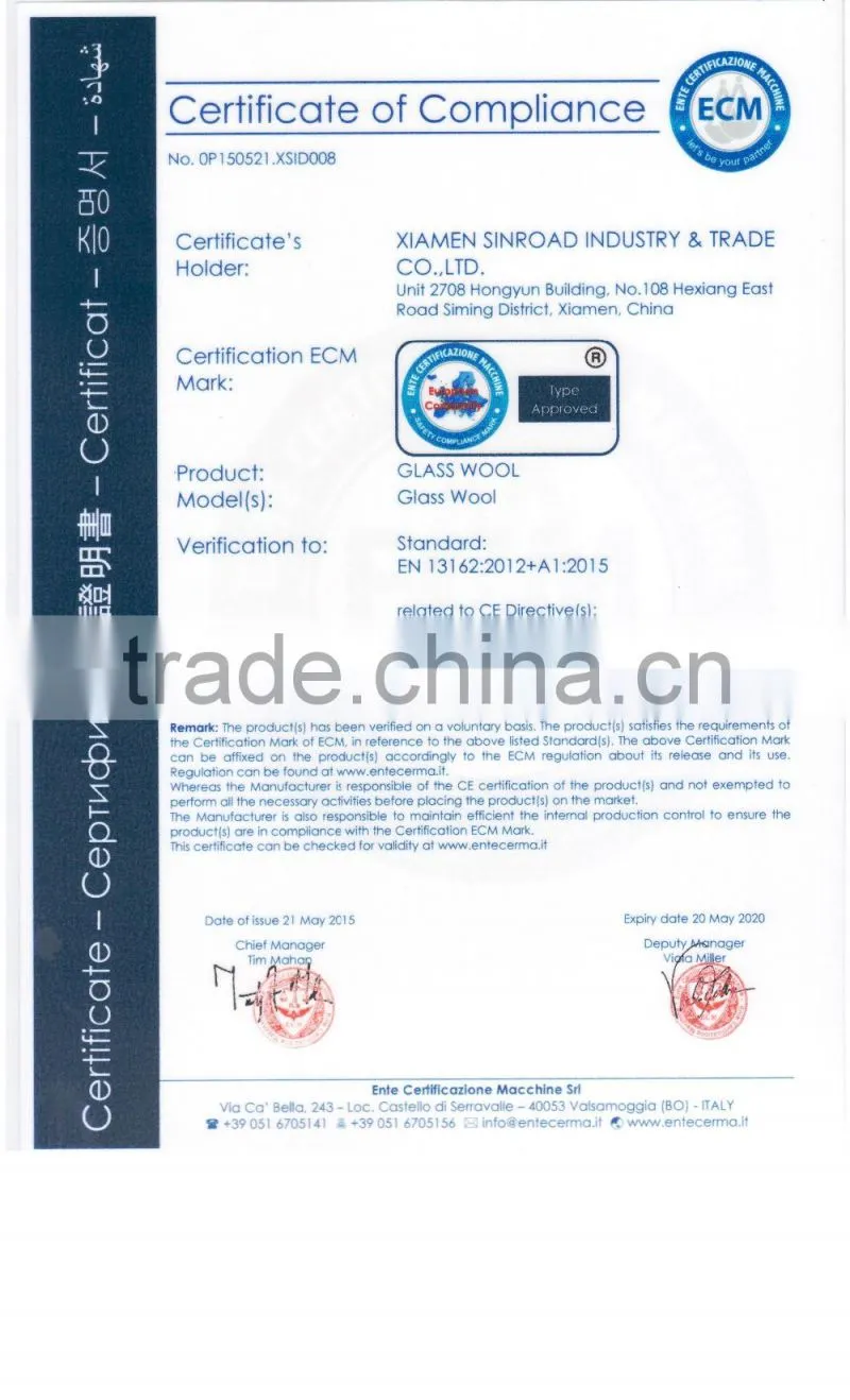 glasswool heat and coldness preservation