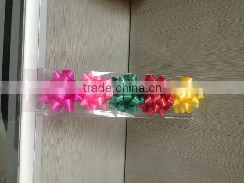 2015 Pretty Metallic Star Ribbon Bows And Easter Egg Sets with Satin Ribbon Tinsels for Gift Packing